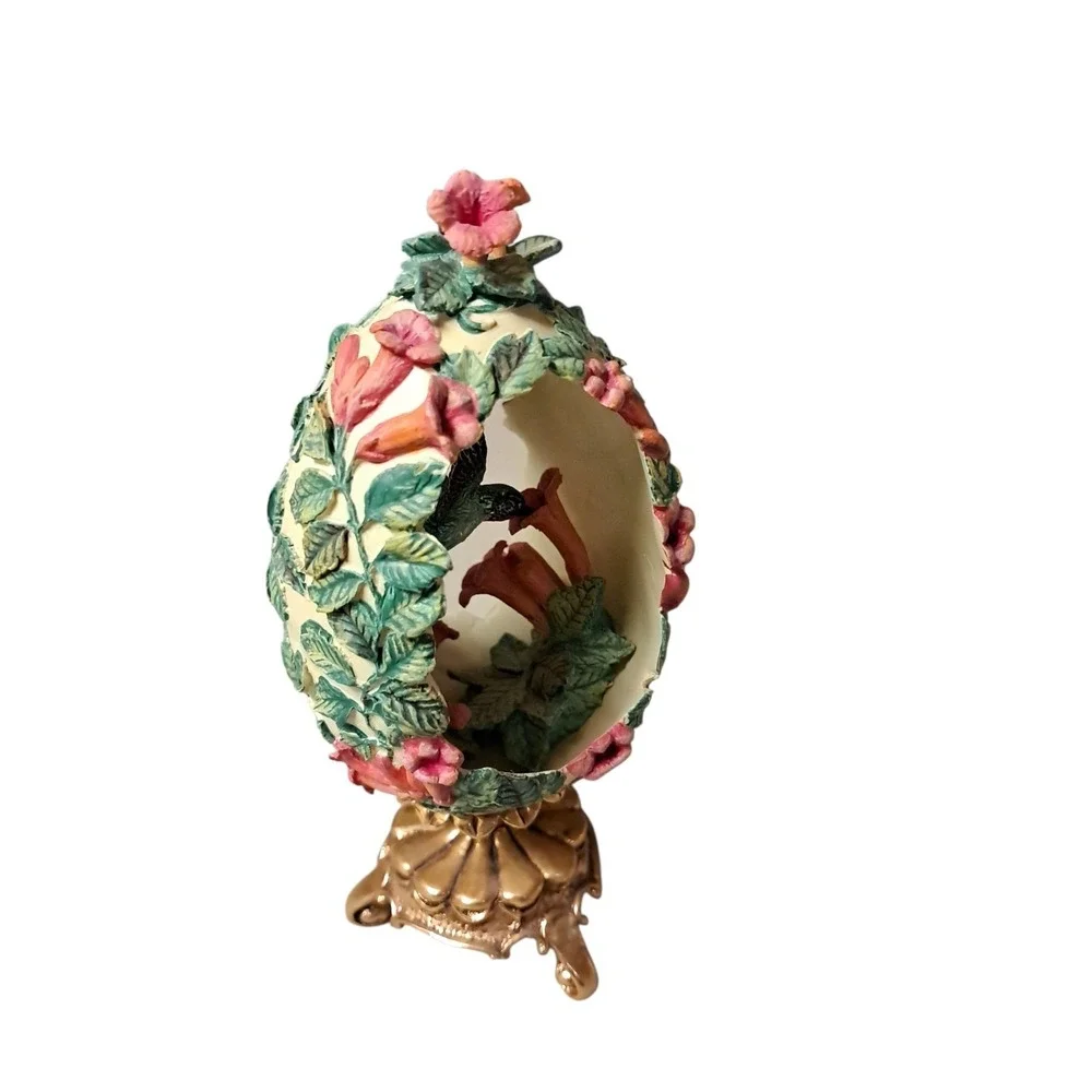 Limited Edition Hummingbird In Garden Egg With Metal Stand House Of Faberge 5